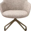 XOOON Mats, armstoel aluminium frame wielen steelbrown - combi Pala cognac + Luton koper^ Armstoelen
