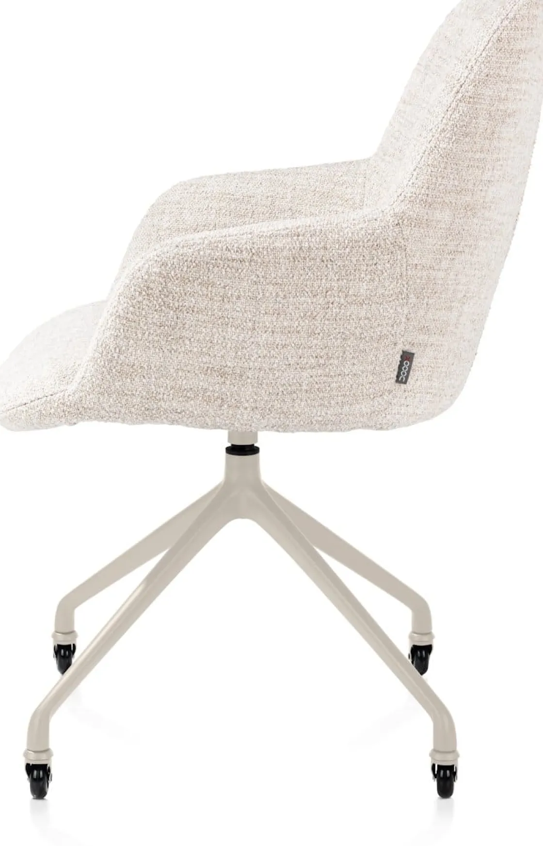 XOOON Mats, armstoel aluminium frame wielen creme - stof Luton - Creme^ Armstoelen