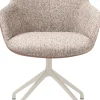 XOOON Mats, armstoel aluminium frame 4-poots - draaibaar creme - Pala cognac + Luton koper^ Armstoelen