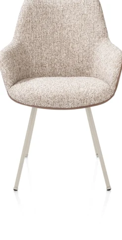 XOOON Mats, armstoel 4-poots - creme - combi Pala cognac + Luton koper^ Armstoelen