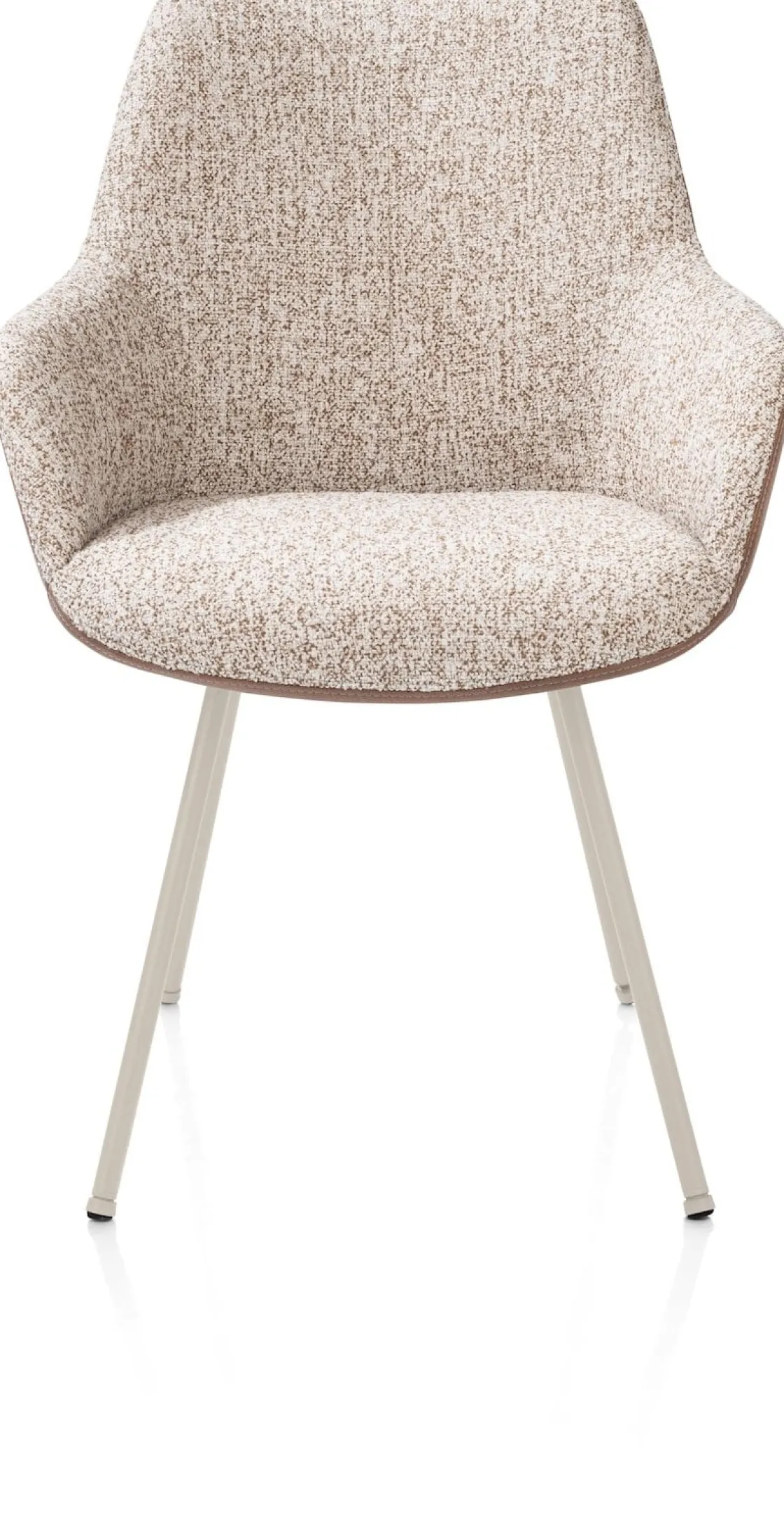 XOOON Mats, armstoel 4-poots - creme - combi Pala cognac + Luton koper^ Armstoelen