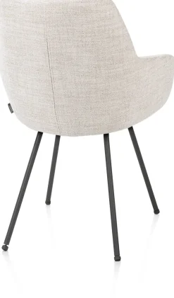 XOOON Mats, armstoel 4-poots - grafiet - stof Luton - Creme^ Armstoelen