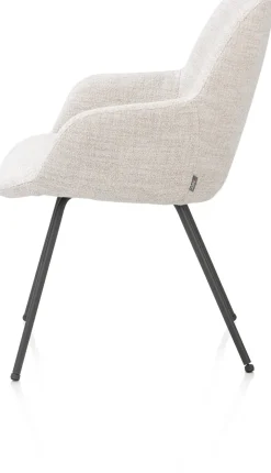 XOOON Mats, armstoel 4-poots - grafiet - stof Luton - Creme^ Armstoelen