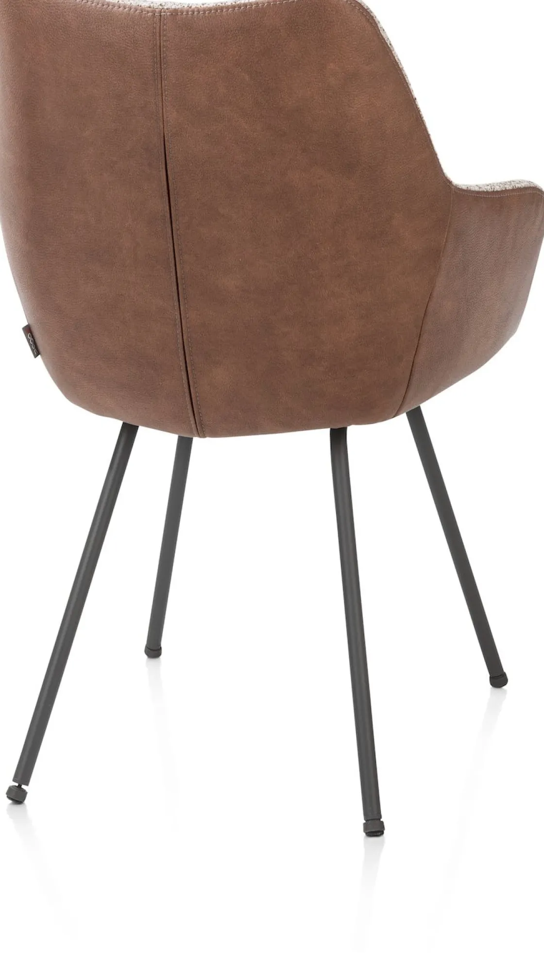 XOOON Mats, armstoel 4-poots - grafiet - combi Pala cognac + Luton koper^ Armstoelen