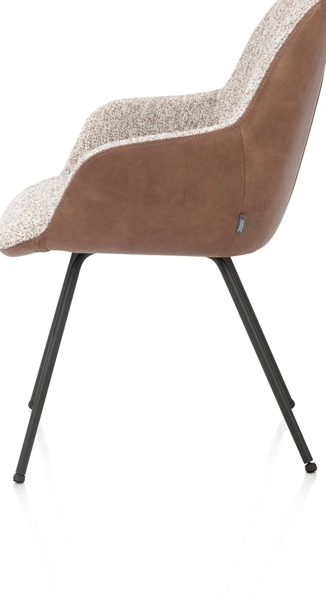 XOOON Mats, armstoel 4-poots - grafiet - combi Pala cognac + Luton koper^ Armstoelen