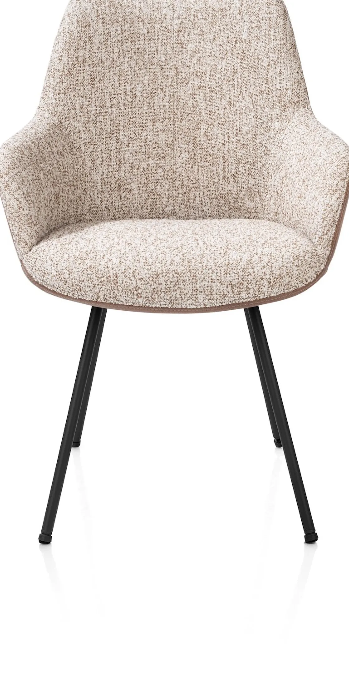 XOOON Mats, armstoel 4-poots - rough off black - combi Pala cognac + Luton koper^ Armstoelen