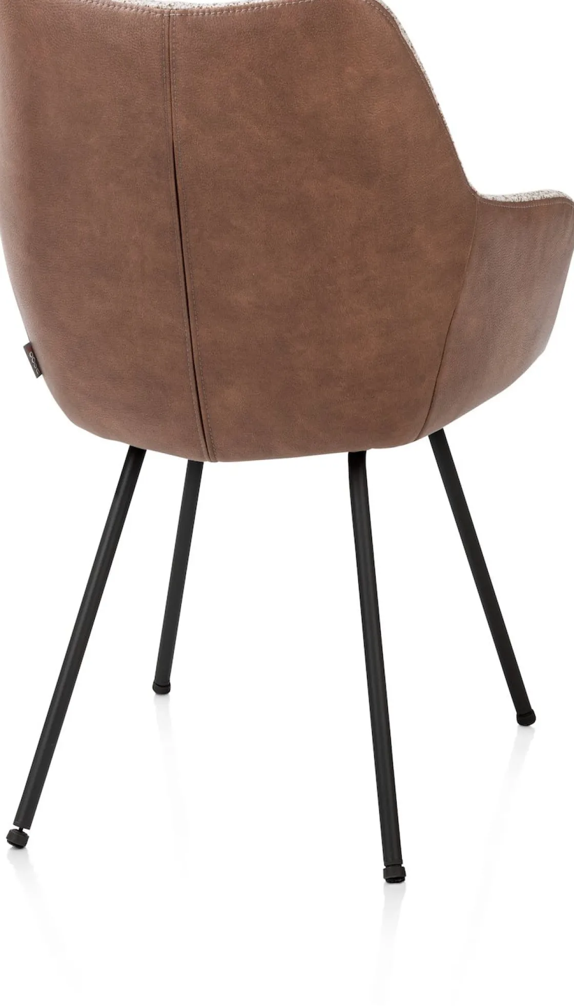 XOOON Mats, armstoel 4-poots - rough off black - combi Pala cognac + Luton koper^ Armstoelen