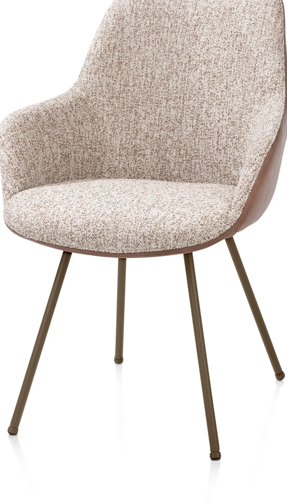 XOOON Mats, armstoel 4-poots - steelbrown - combi Pala cognac + Luton koper^ Armstoelen