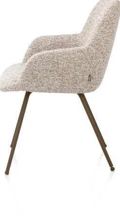 XOOON Mats, armstoel 4-poots - steelbrown - stof Luton - koper^ Armstoelen
