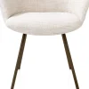 XOOON Mats, armstoel 4-poots - steelbrown - stof Luton - Creme^ Armstoelen