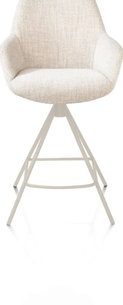 XOOON Mats, barstoel - metalen 4-pootjes - creme - Luton - Creme^ Barkrukken En Barstoelen