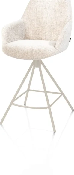 XOOON Mats, barstoel - metalen 4-pootjes - creme - Luton - Creme^ Barkrukken En Barstoelen