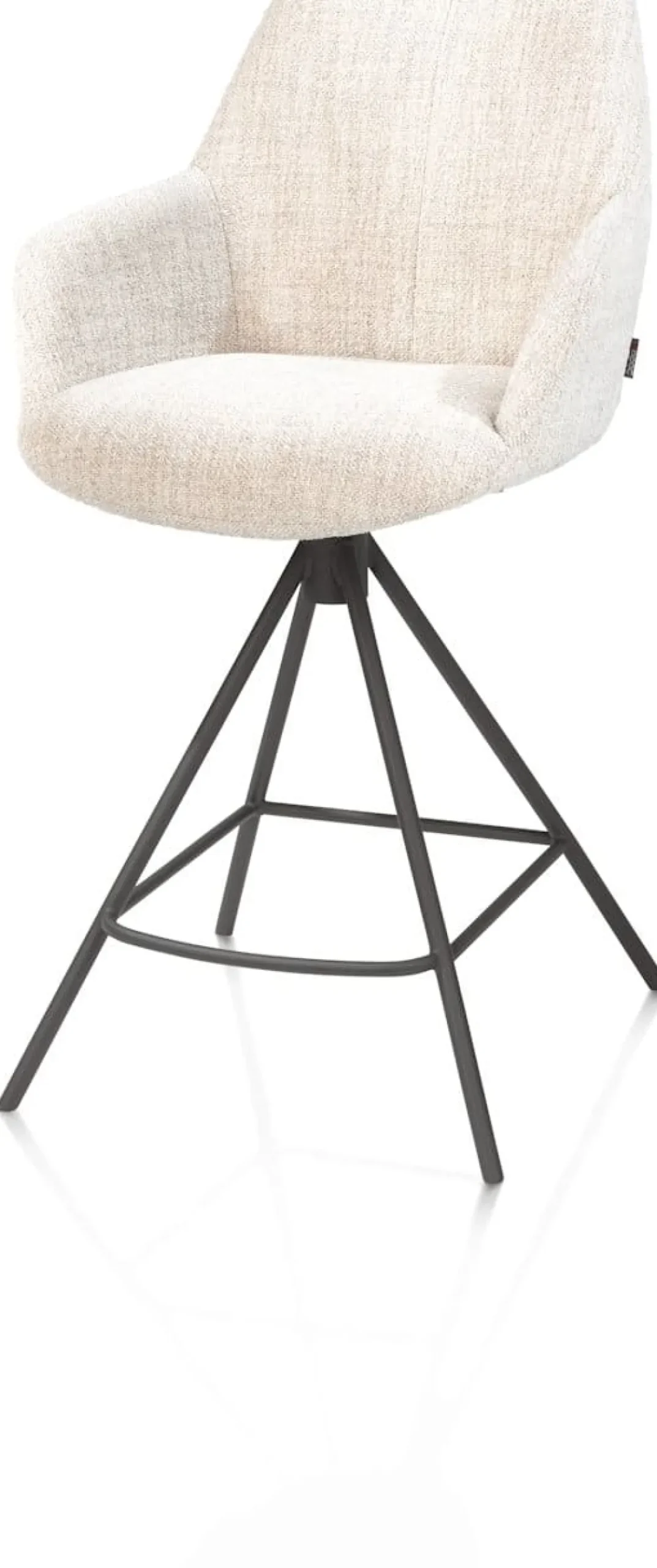 XOOON Mats, barstoel - metalen 4-pootjes - grafiet - Luton - Creme^ Barkrukken En Barstoelen
