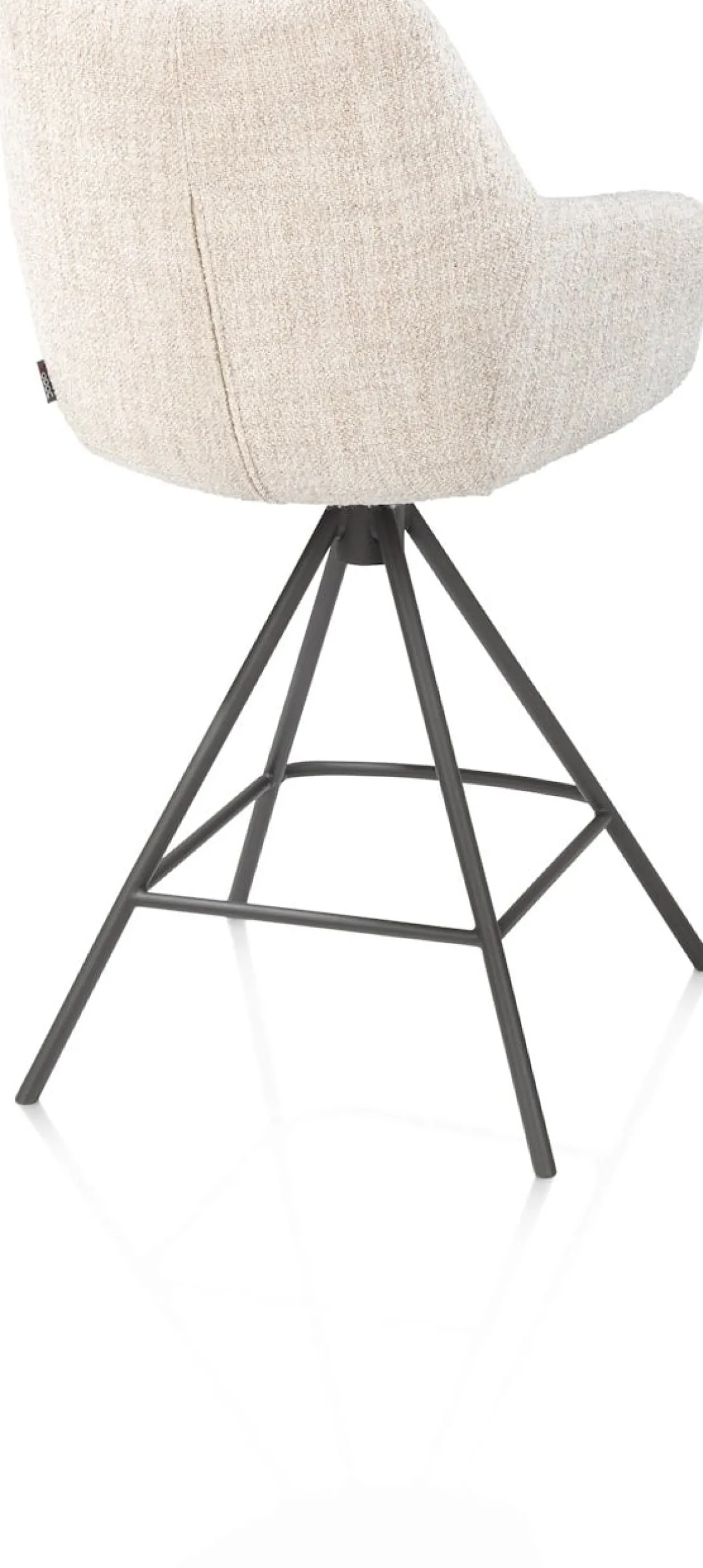 XOOON Mats, barstoel - metalen 4-pootjes - grafiet - Luton - Creme^ Barkrukken En Barstoelen