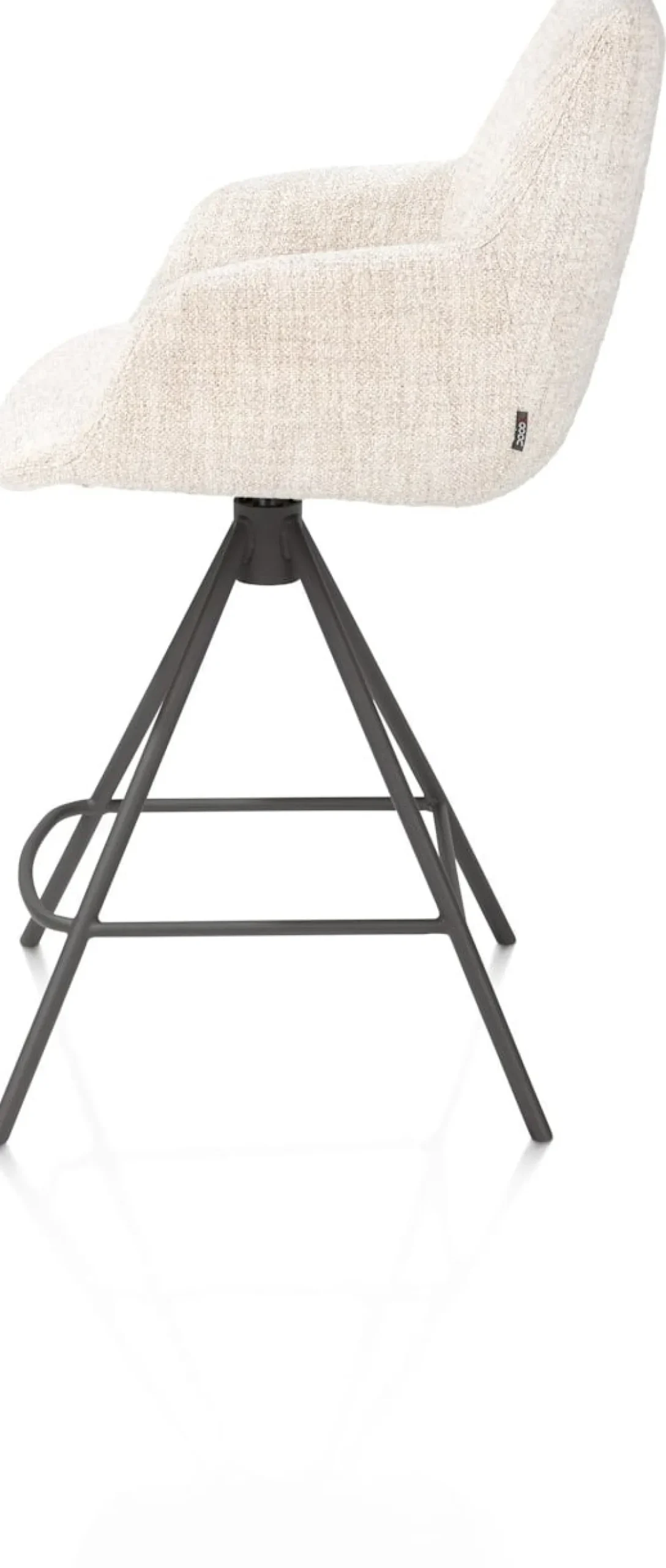 XOOON Mats, barstoel - metalen 4-pootjes - grafiet - Luton - Creme^ Barkrukken En Barstoelen