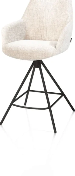 XOOON Mats, barstoel - metalen 4-pootjes - rough off black - Luton - Creme^ Barkrukken En Barstoelen
