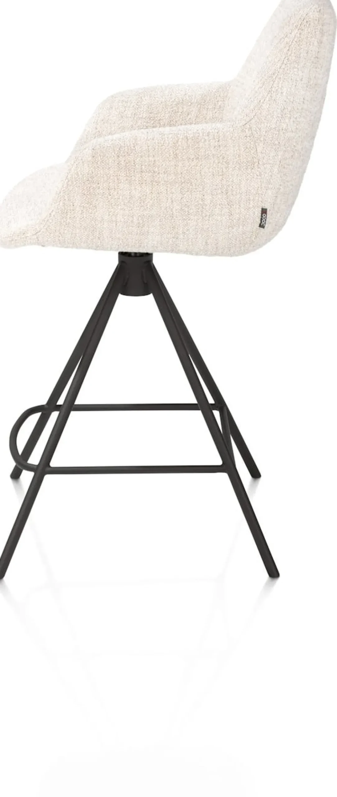 XOOON Mats, barstoel - metalen 4-pootjes - rough off black - Luton - Creme^ Barkrukken En Barstoelen