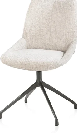 XOOON Mats, eetkamerstoel - draaibaar - grafiet - Luton - Creme^ Eetkamerstoelen