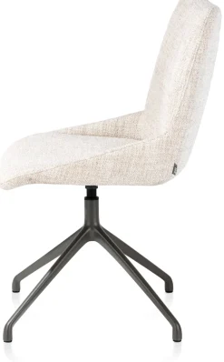 XOOON Mats, eetkamerstoel - draaibaar - grafiet - Luton - Creme^ Eetkamerstoelen