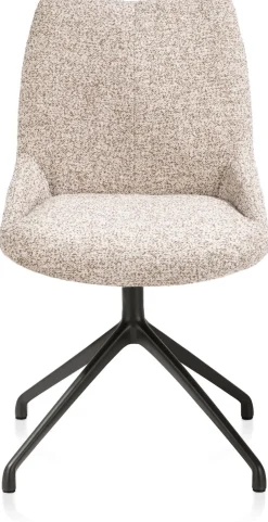 XOOON Mats, eetkamerstoel - draaibaar - rough off black - Luton - koper^ Eetkamerstoelen