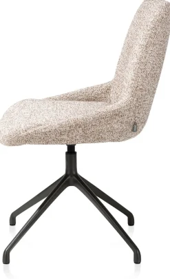 XOOON Mats, eetkamerstoel - draaibaar - rough off black - Luton - koper^ Eetkamerstoelen