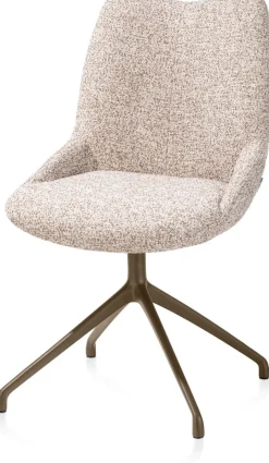 XOOON Mats, eetkamerstoel - draaibaar - steelbrown - Luton - koper^ Eetkamerstoelen