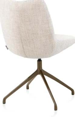 XOOON Mats, eetkamerstoel - draaibaar - steelbrown - Luton - Creme^ Eetkamerstoelen