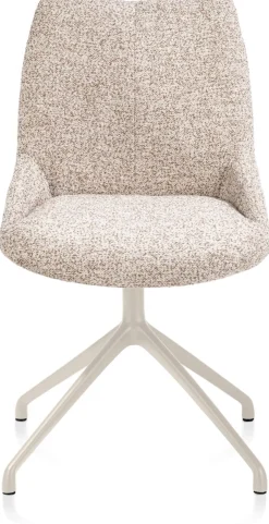 XOOON Mats, eetkamerstoel - draaibaar - creme - Luton - koper^ Eetkamerstoelen