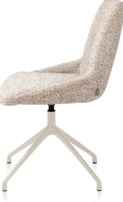 XOOON Mats, eetkamerstoel - draaibaar - creme - Luton - koper^ Eetkamerstoelen