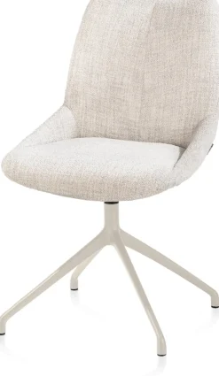 XOOON Mats, eetkamerstoel - draaibaar - creme - Luton - Creme^ Eetkamerstoelen