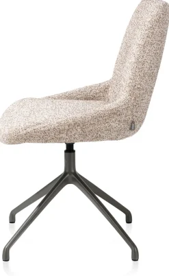 XOOON Mats, eetkamerstoel - draaibaar - grafiet - Luton - koper^ Eetkamerstoelen