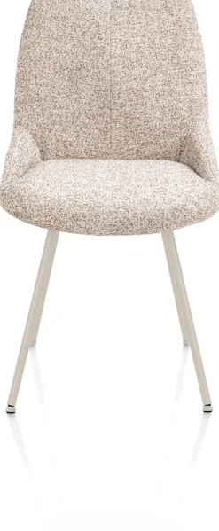 XOOON Mats, eetkamerstoel - 4-pootjes - creme - Luton - koper^ Eetkamerstoelen