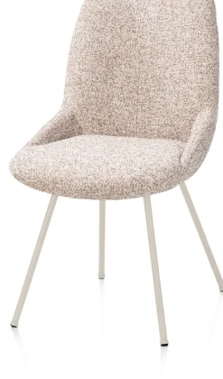 XOOON Mats, eetkamerstoel - 4-pootjes - creme - Luton - koper^ Eetkamerstoelen