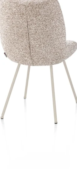 XOOON Mats, eetkamerstoel - 4-pootjes - creme - Luton - koper^ Eetkamerstoelen
