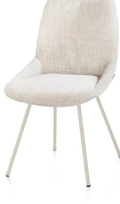XOOON Mats, eetkamerstoel - 4-pootjes - creme - Luton - Creme^ Eetkamerstoelen