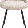 XOOON Mats, eetkamerstoel - 4-pootjes - rough off black - Luton - koper^ Eetkamerstoelen