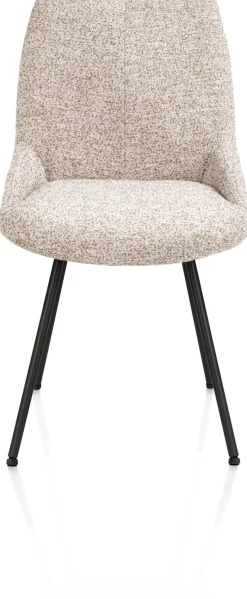 XOOON Mats, eetkamerstoel - 4-pootjes - rough off black - Luton - koper^ Eetkamerstoelen