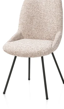 XOOON Mats, eetkamerstoel - 4-pootjes - rough off black - Luton - koper^ Eetkamerstoelen