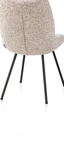 XOOON Mats, eetkamerstoel - 4-pootjes - rough off black - Luton - koper^ Eetkamerstoelen