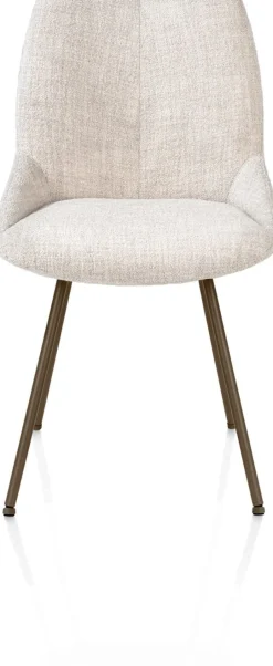 XOOON Mats, eetkamerstoel - 4-pootjes - steelbrown - Luton - Creme^ Eetkamerstoelen