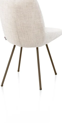 XOOON Mats, eetkamerstoel - 4-pootjes - steelbrown - Luton - Creme^ Eetkamerstoelen