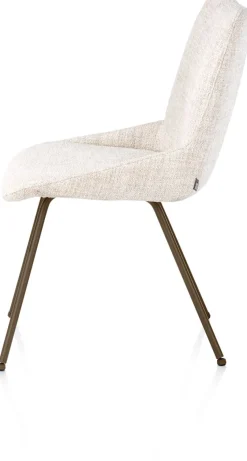 XOOON Mats, eetkamerstoel - 4-pootjes - steelbrown - Luton - Creme^ Eetkamerstoelen