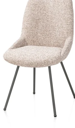 XOOON Mats, eetkamerstoel - 4-pootjes - grafiet - Luton - koper^ Eetkamerstoelen