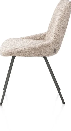 XOOON Mats, eetkamerstoel - 4-pootjes - grafiet - Luton - koper^ Eetkamerstoelen