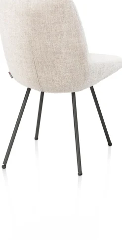 XOOON Mats, eetkamerstoel - 4-pootjes - grafiet - Luton - Creme^ Eetkamerstoelen