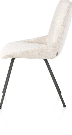 XOOON Mats, eetkamerstoel - 4-pootjes - grafiet - Luton - Creme^ Eetkamerstoelen