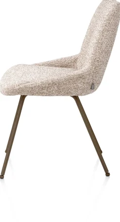 XOOON Mats, eetkamerstoel - 4-pootjes - steelbrown - Luton - koper^ Eetkamerstoelen