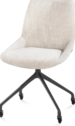XOOON Mats, eetkamerstoel - wielen - grafiet - Luton - Creme^ Eetkamerstoelen