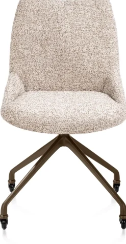 XOOON Mats, eetkamerstoel - wielen - steelbrown - Luton - koper^ Eetkamerstoelen
