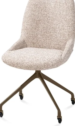 XOOON Mats, eetkamerstoel - wielen - steelbrown - Luton - koper^ Eetkamerstoelen